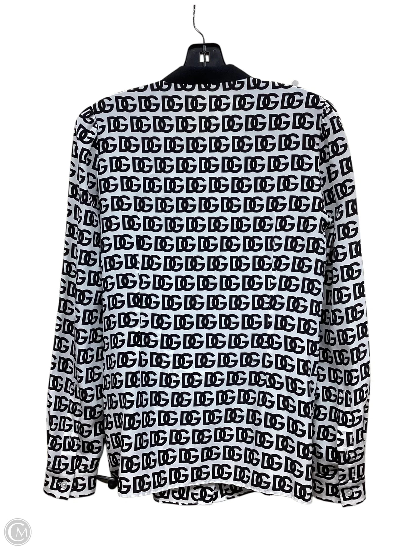 Top Long Sleeve Luxury Designer By Dolce And Gabbana In Black & White, Size: M (38)