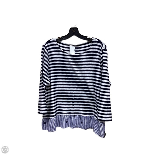 Top Long Sleeve By Talbots In Striped Pattern, Size: Xl