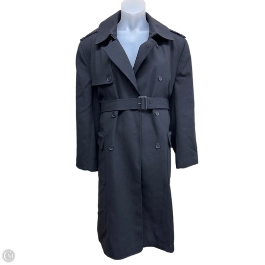 Coat Trench Coat By Clothes Mentor In Black, Size: L