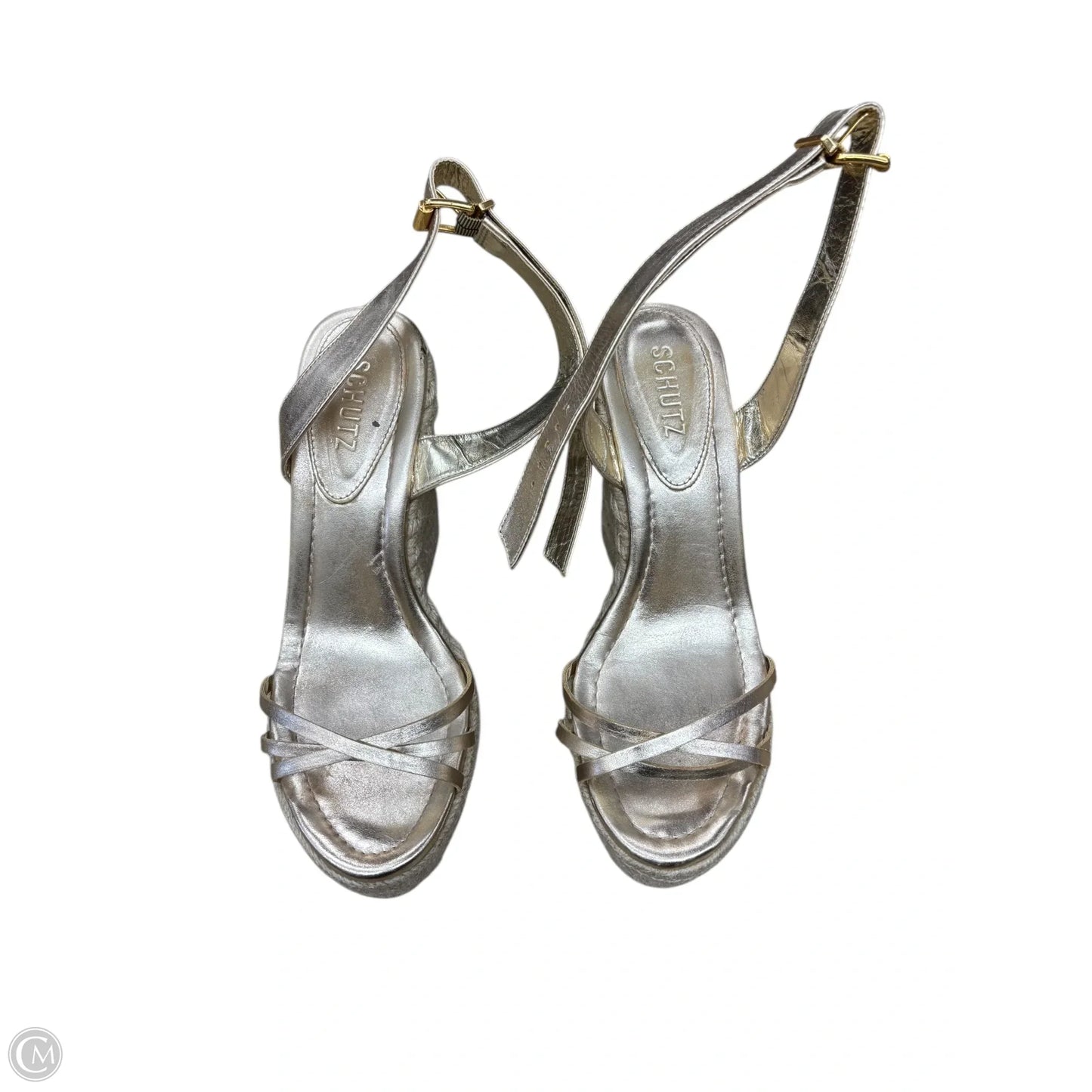 Shoes Heels Wedge By Clothes Mentor In Gold, Size: 8.5