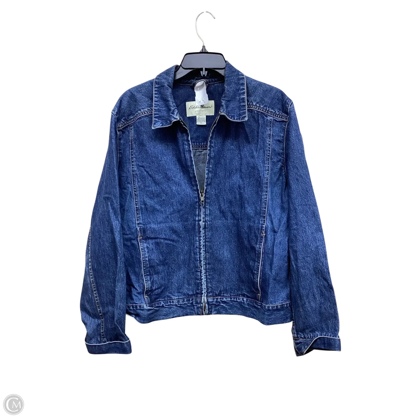 Jacket Denim By Eddie Bauer In Blue Denim, Size: Xl