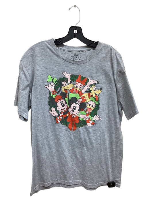 Top Short Sleeve By Disney Store In Grey, Size: L