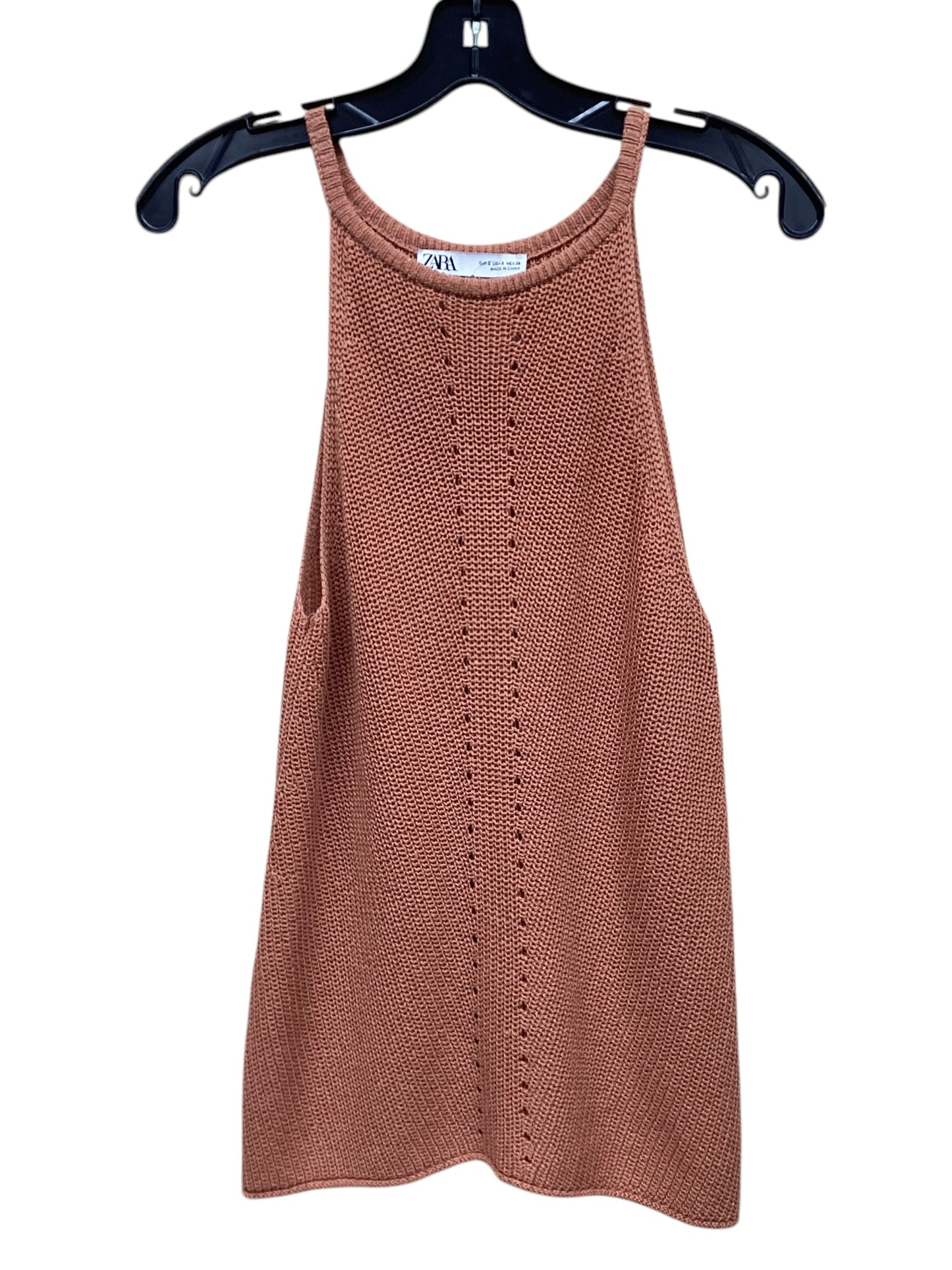 Top Sleeveless By Zara In Orange, Size: S