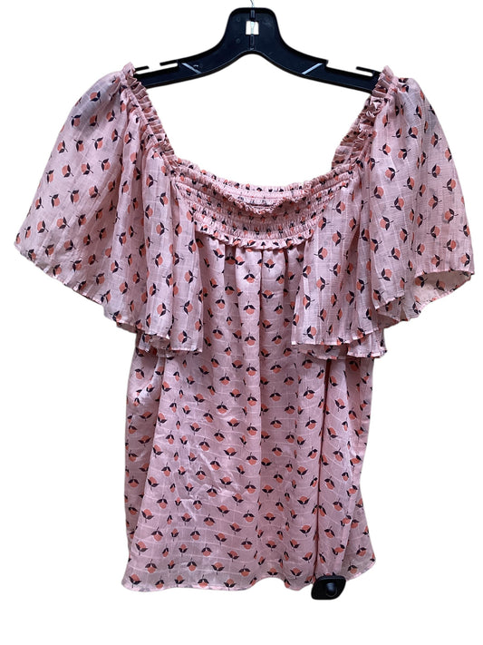 Top Short Sleeve By Ann Taylor In Pink, Size: M