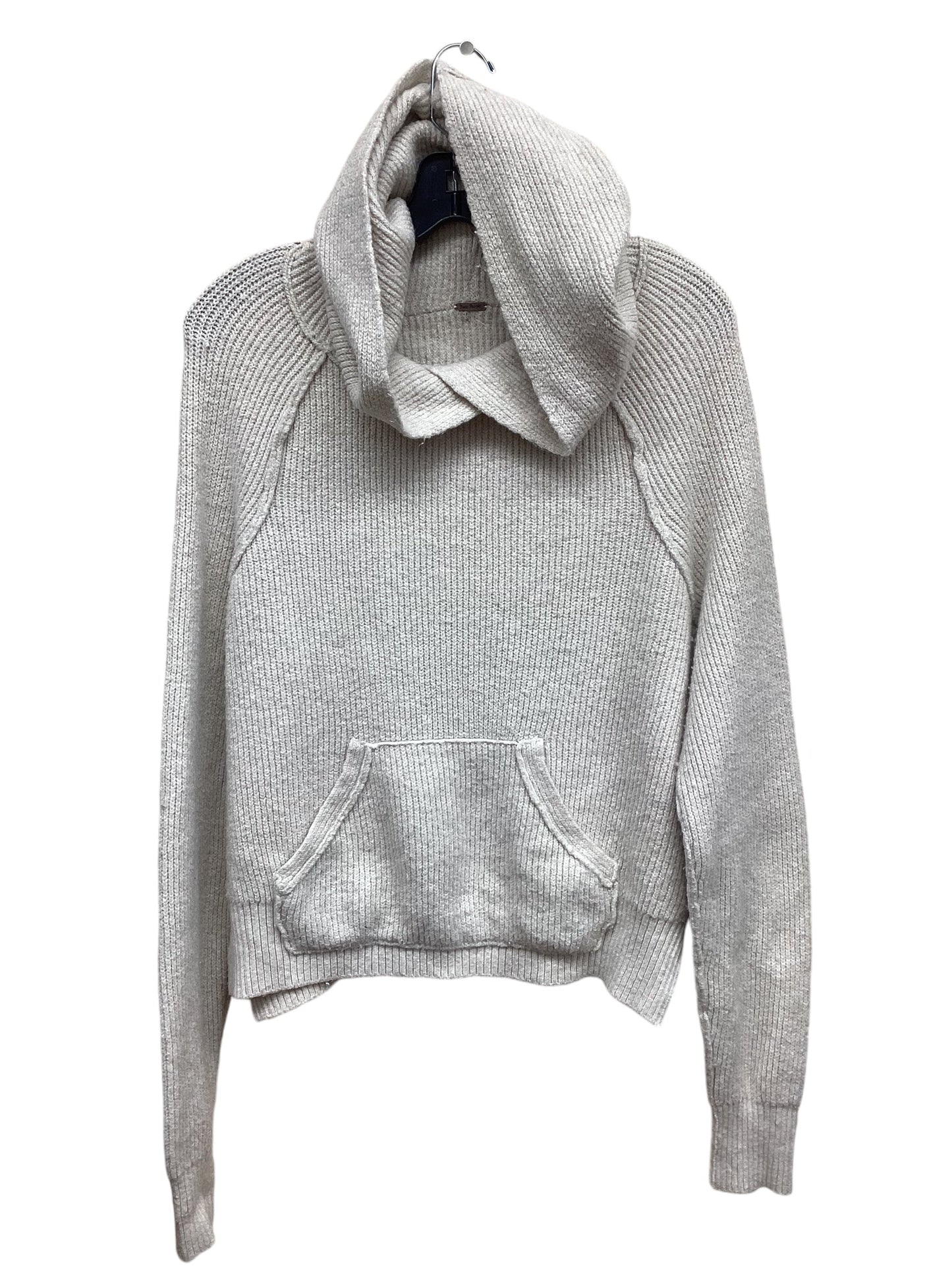 Sweatshirt Hoodie By Free People In Beige, Size: L