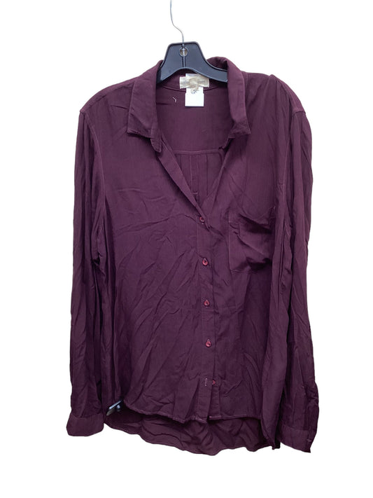 Top Long Sleeve By Cloth & Stone In Purple, Size: L