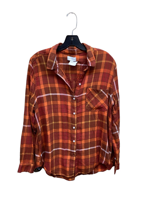 Top Long Sleeve By Lucky Brand In Orange & Red, Size: L