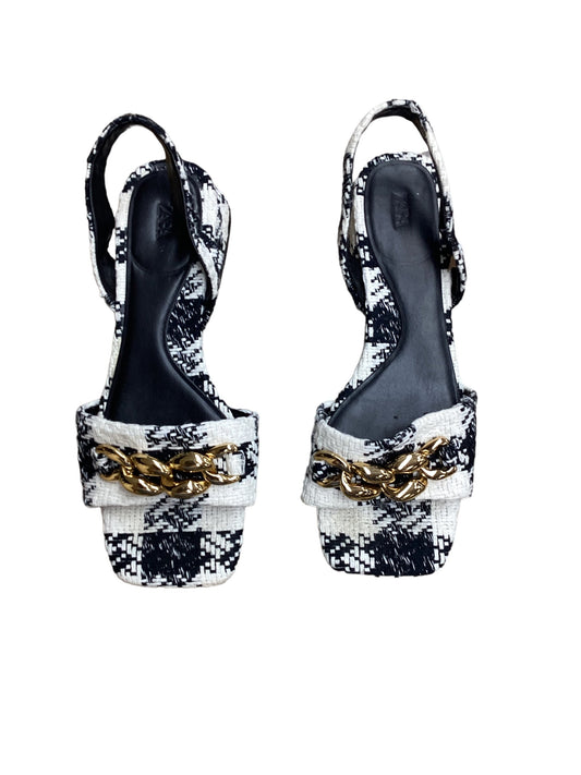 Black & White Shoes Heels Block Zara, Size 8