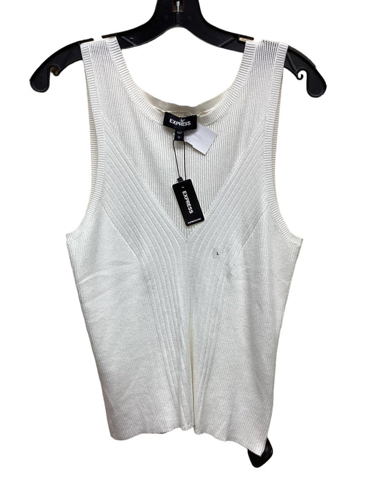 Top Sleeveless By Express In White, Size: L