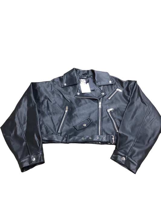 Jacket Leather By Forever 21 In Black, Size: S