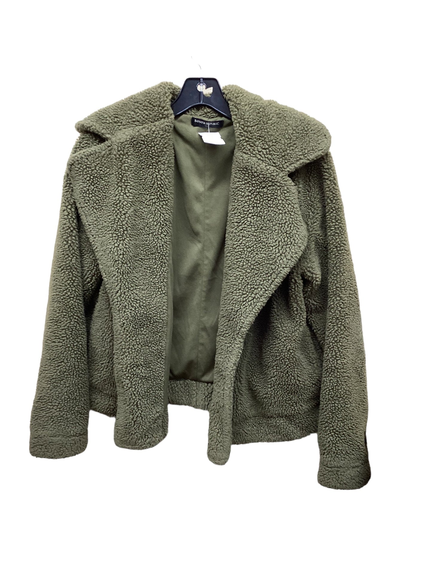 Jacket Faux Fur & Sherpa By Banana Republic In Green, Size: M