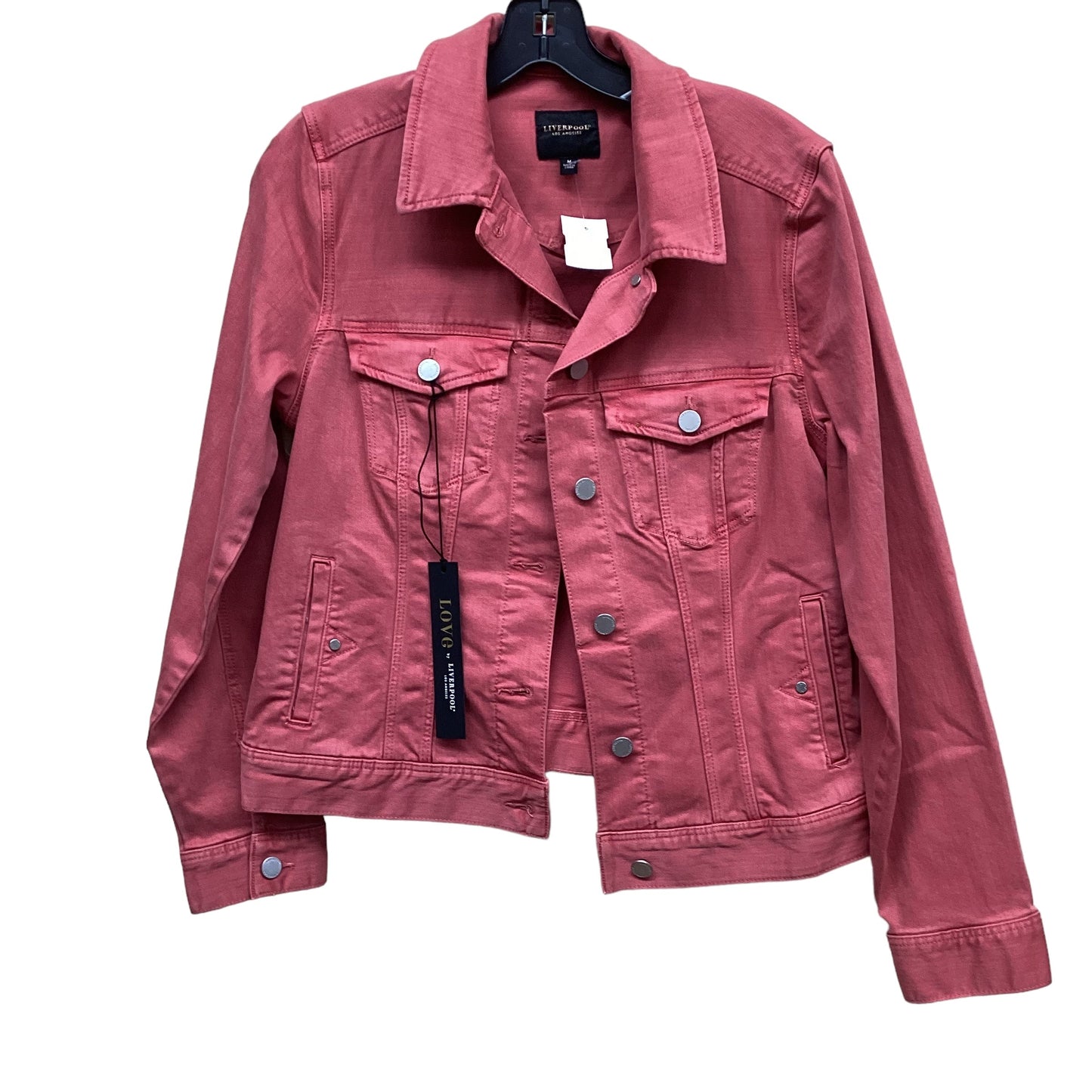 Jacket Denim By Liverpool In Pink, Size: M