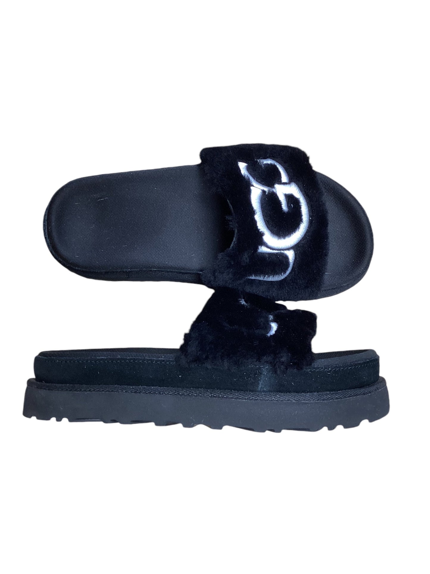 Slippers By Ugg In Black & White, Size: 6