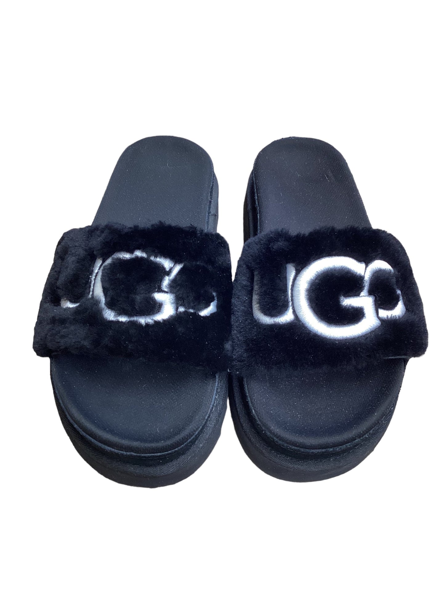 Slippers By Ugg In Black & White, Size: 6