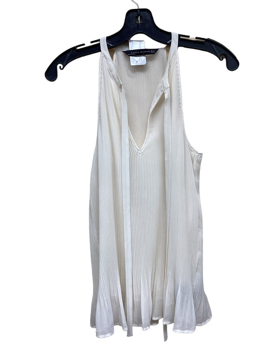 Top Sleeveless By Zara In Cream, Size: M