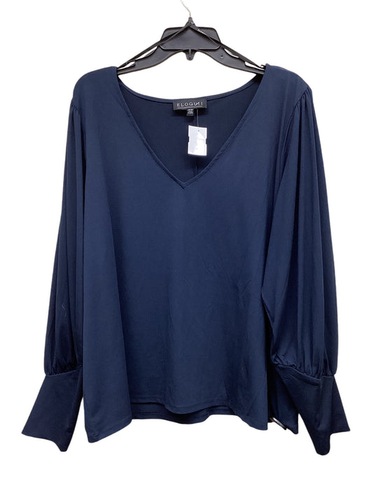 Top Long Sleeve By Eloquii In Blue, Size: 3x