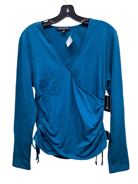 Top Long Sleeve By Inc In Blue, Size: L