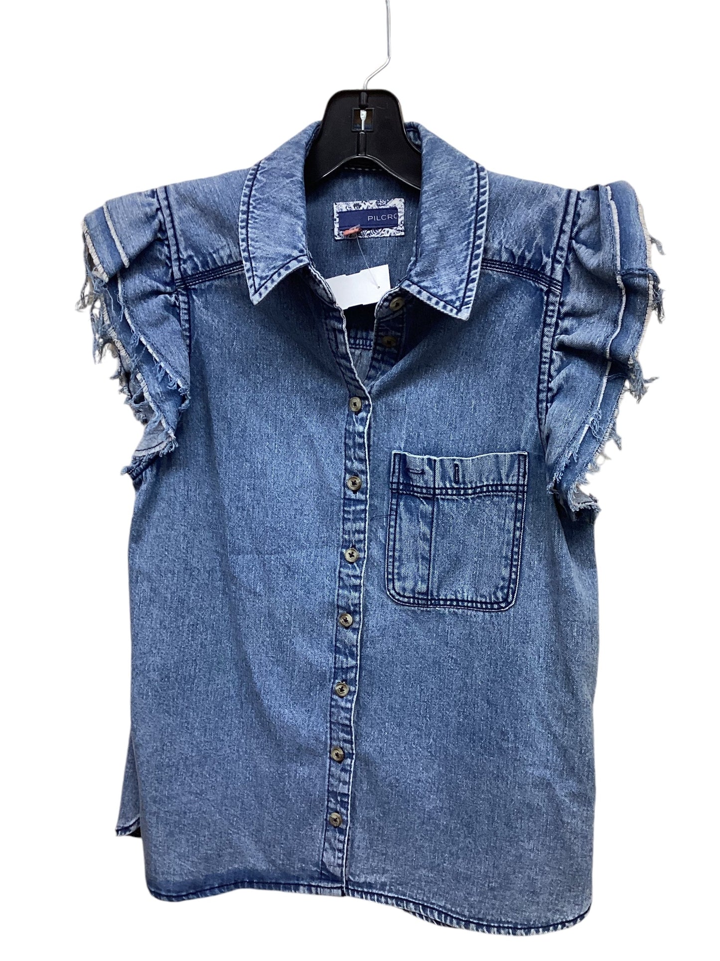 Top Sleeveless By Pilcro In Blue Denim, Size: Xs