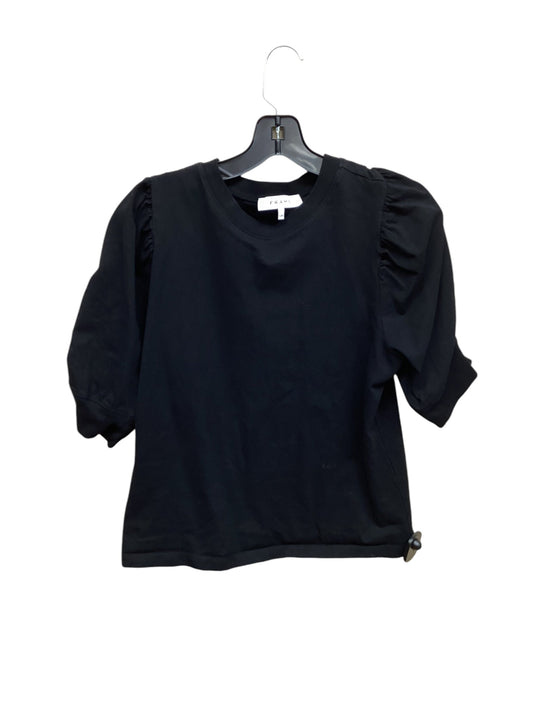 Top Short Sleeve By Frame In Black, Size: L