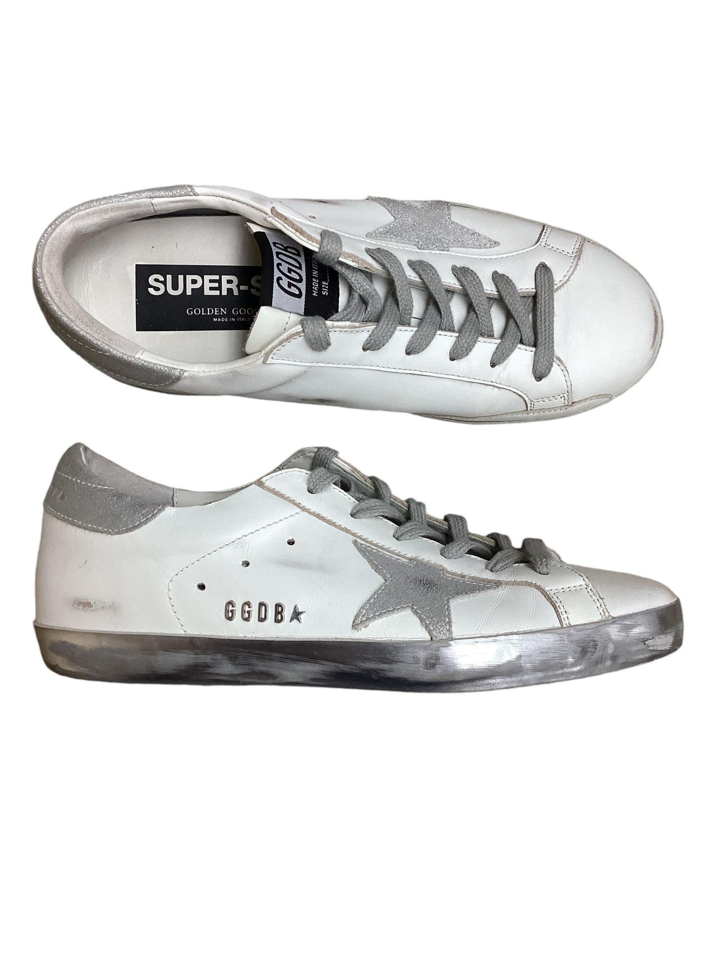 Shoes Sneakers By Golden Goose In Grey & White, Size: 7.5