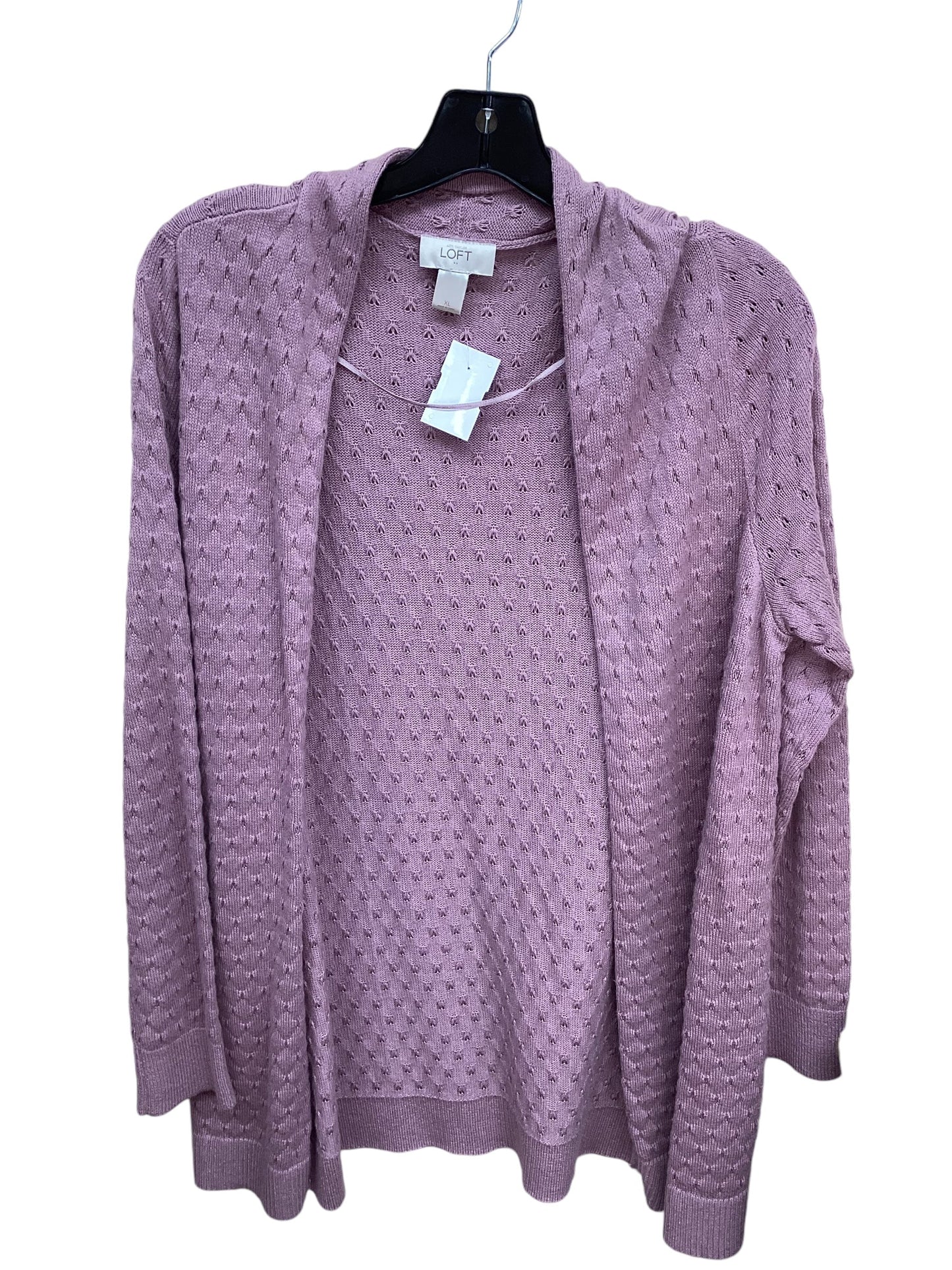 Sweater Cardigan By Loft In Mauve, Size: Xl