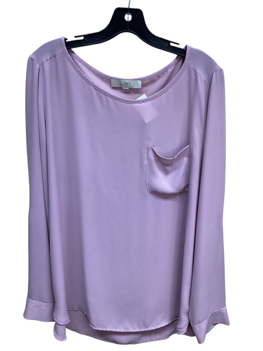 Top Long Sleeve By Loft In Pink, Size: Xl