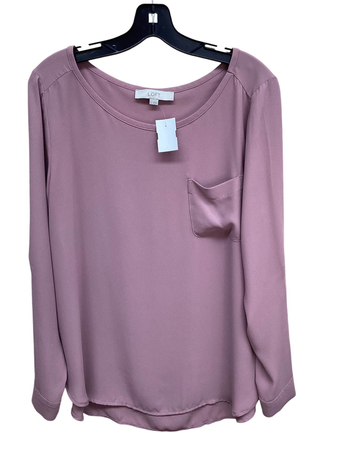 Top Long Sleeve By Loft In Pink, Size: L