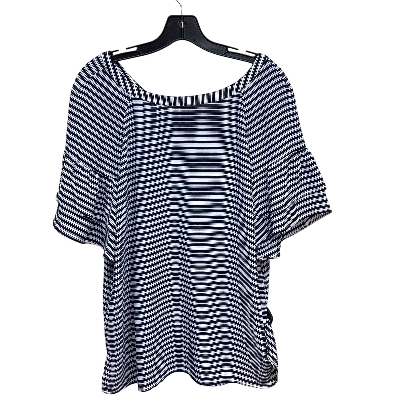 Top Short Sleeve By Loft In Striped Pattern, Size: L