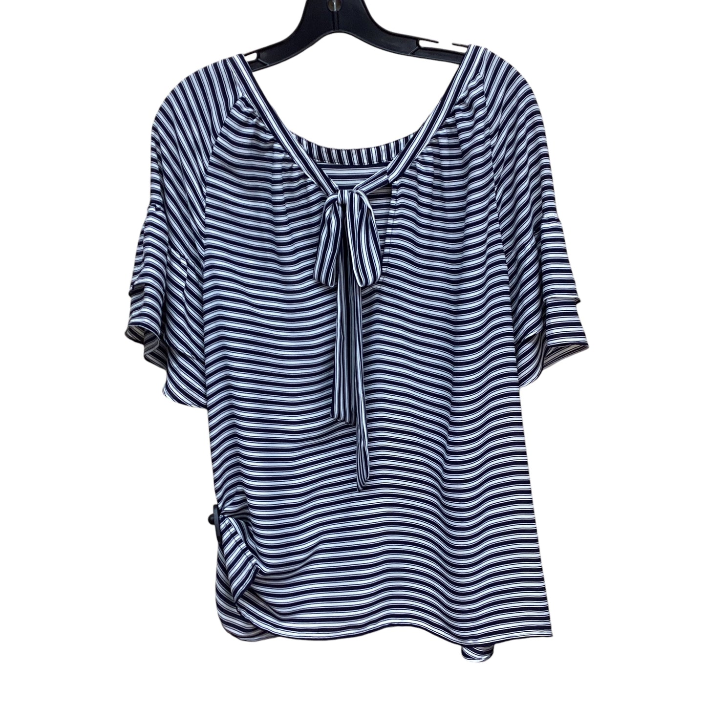 Top Short Sleeve By Loft In Striped Pattern, Size: L