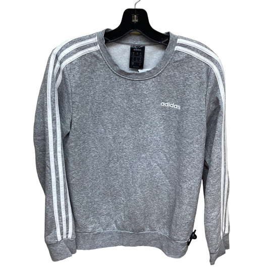 Sweatshirt Crewneck By Adidas In Grey & White, Size: M