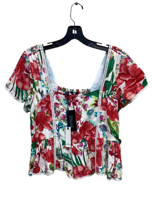 Top Short Sleeve By Buffalo David Bitton In Floral Print, Size: S