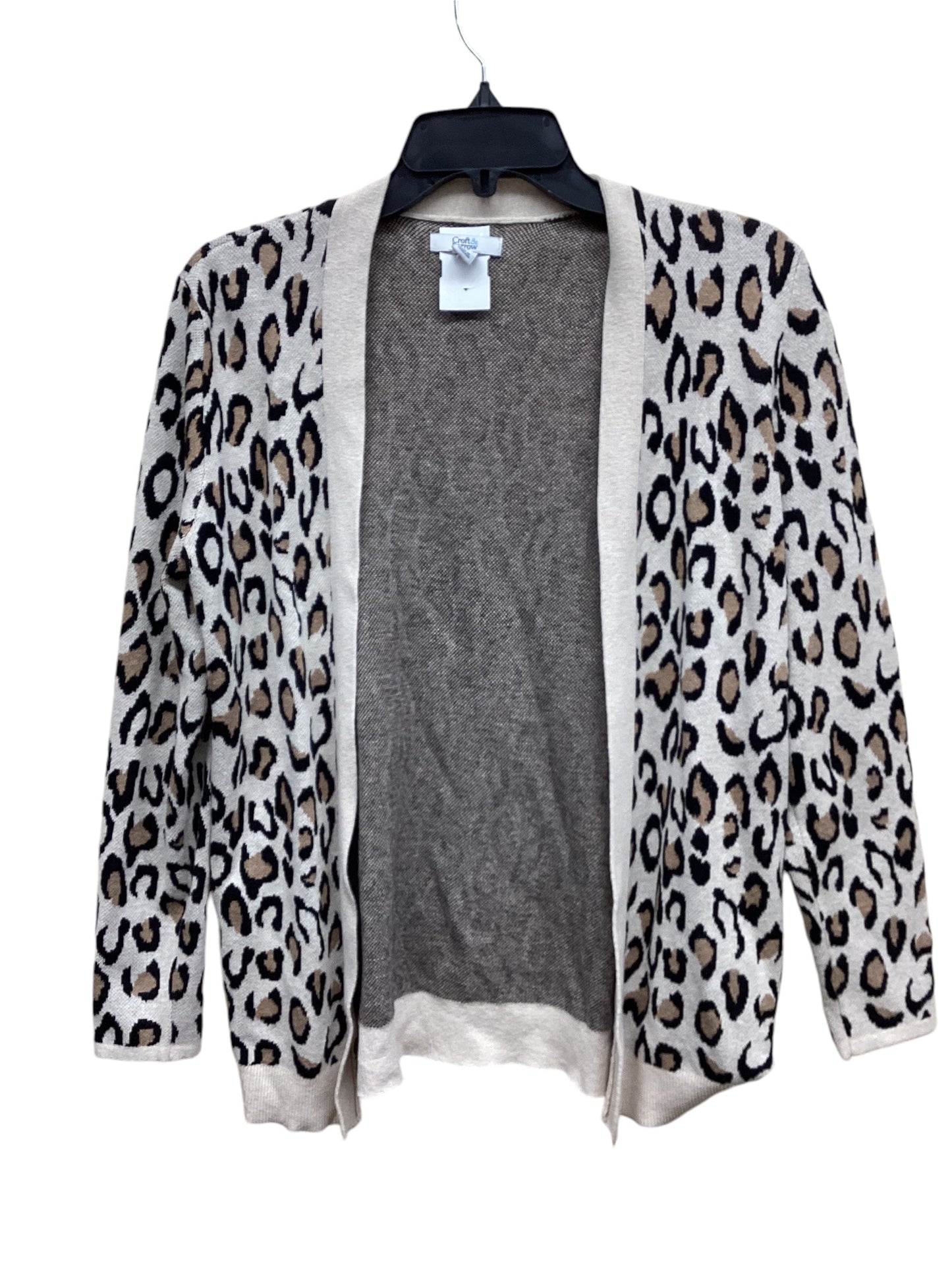 Sweater Cardigan By Croft And Barrow In Animal Print, Size: Sp