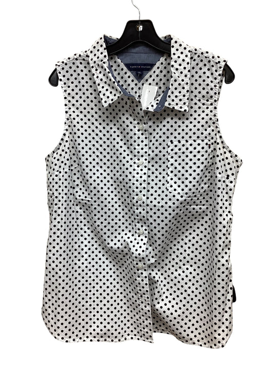 Top Sleeveless By Tommy Hilfiger In Polkadot Pattern, Size: L