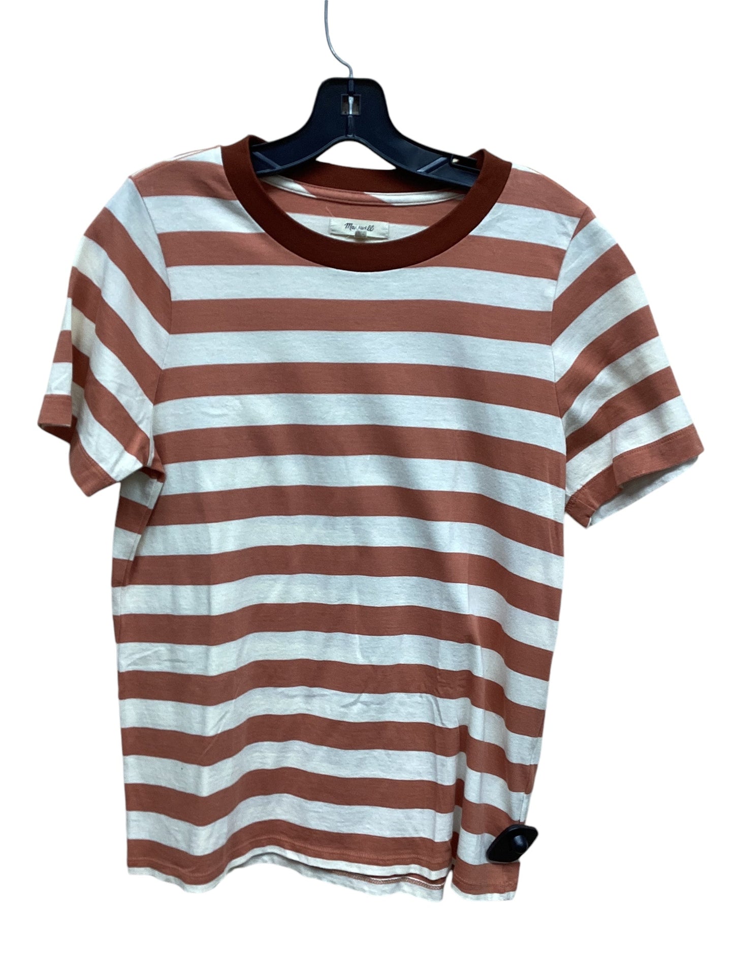 Top Short Sleeve By Madewell In Striped Pattern, Size: M