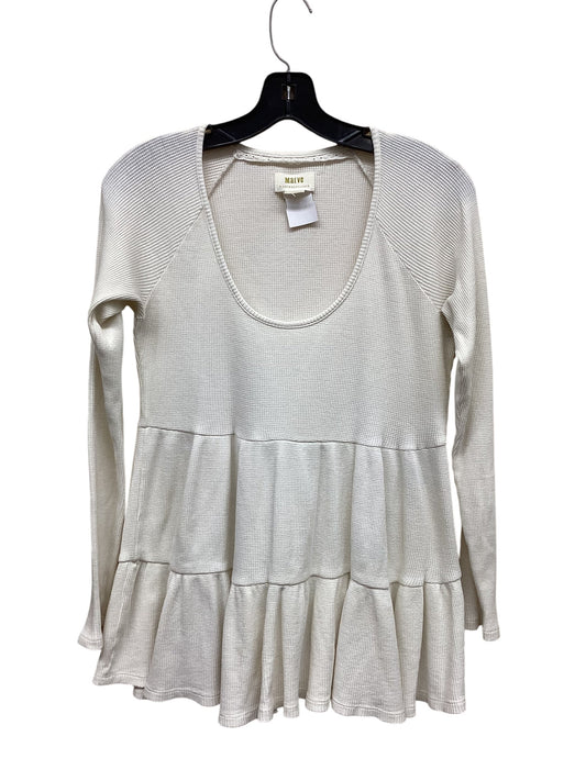 Top Long Sleeve By Maeve In White, Size: S