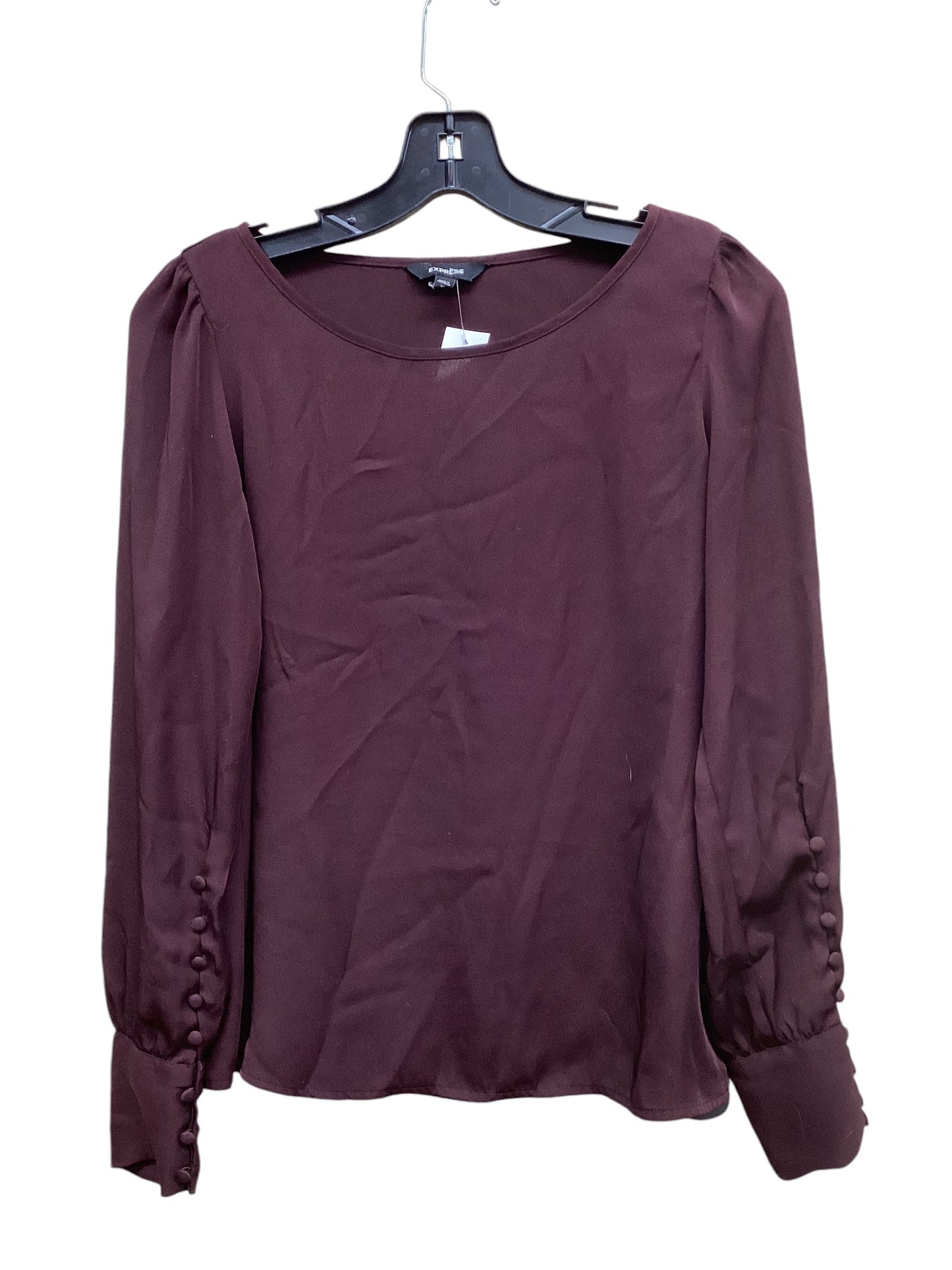 Top Long Sleeve By Express In Purple, Size: Xs