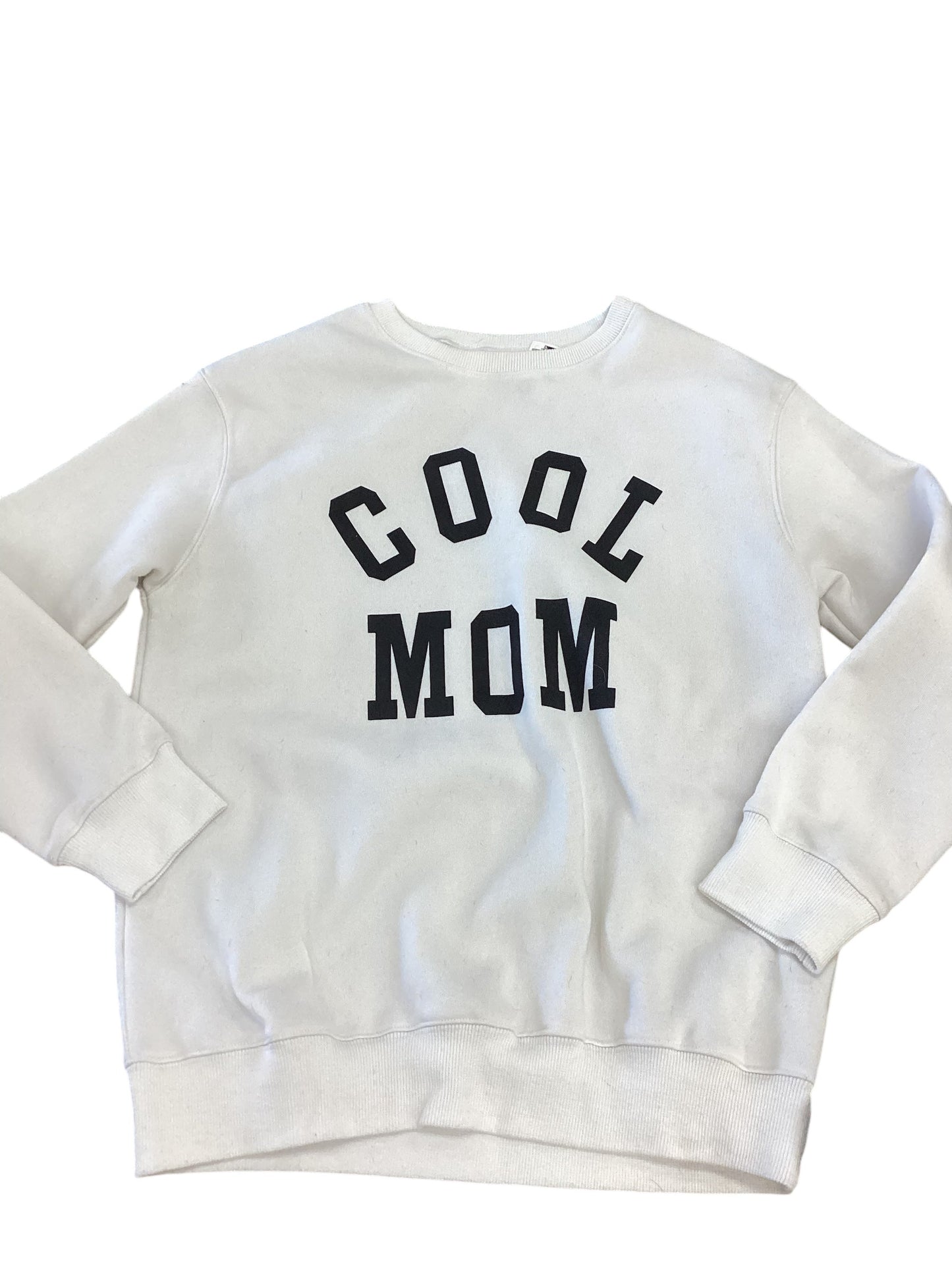 Sweatshirt Crewneck By Clothes Mentor In White, Size: S