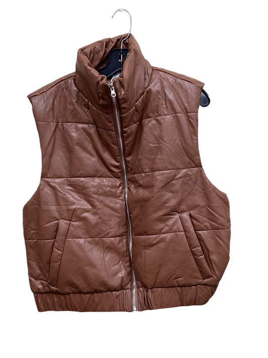 Vest Puffer & Quilted By Clothes Mentor In Brown, Size: Xl