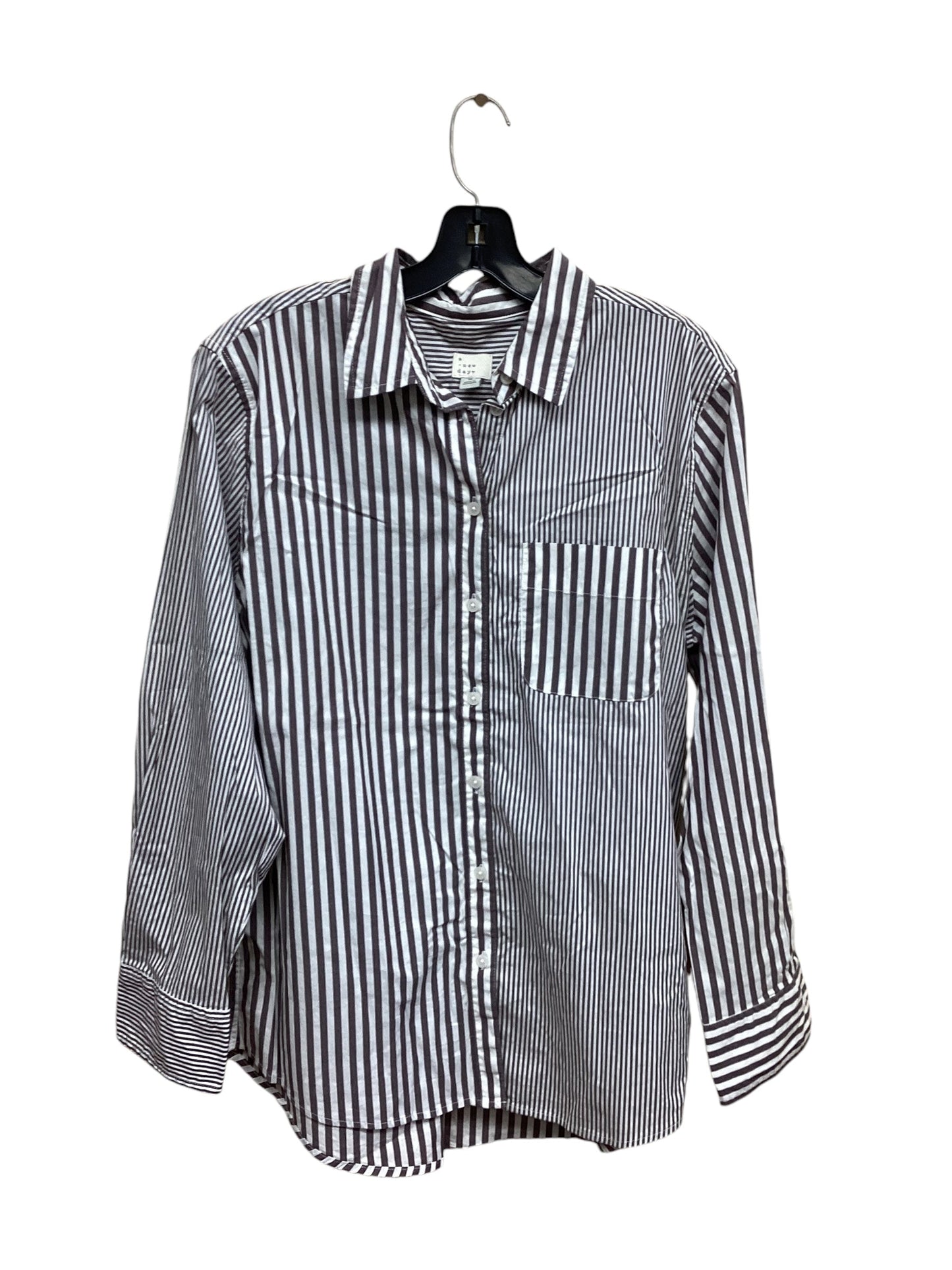 Top Long Sleeve By A New Day In Striped Pattern, Size: M