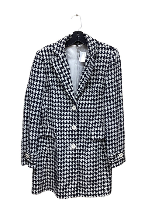 Coat Peacoat By Clothes Mentor In Blue & White, Size: M