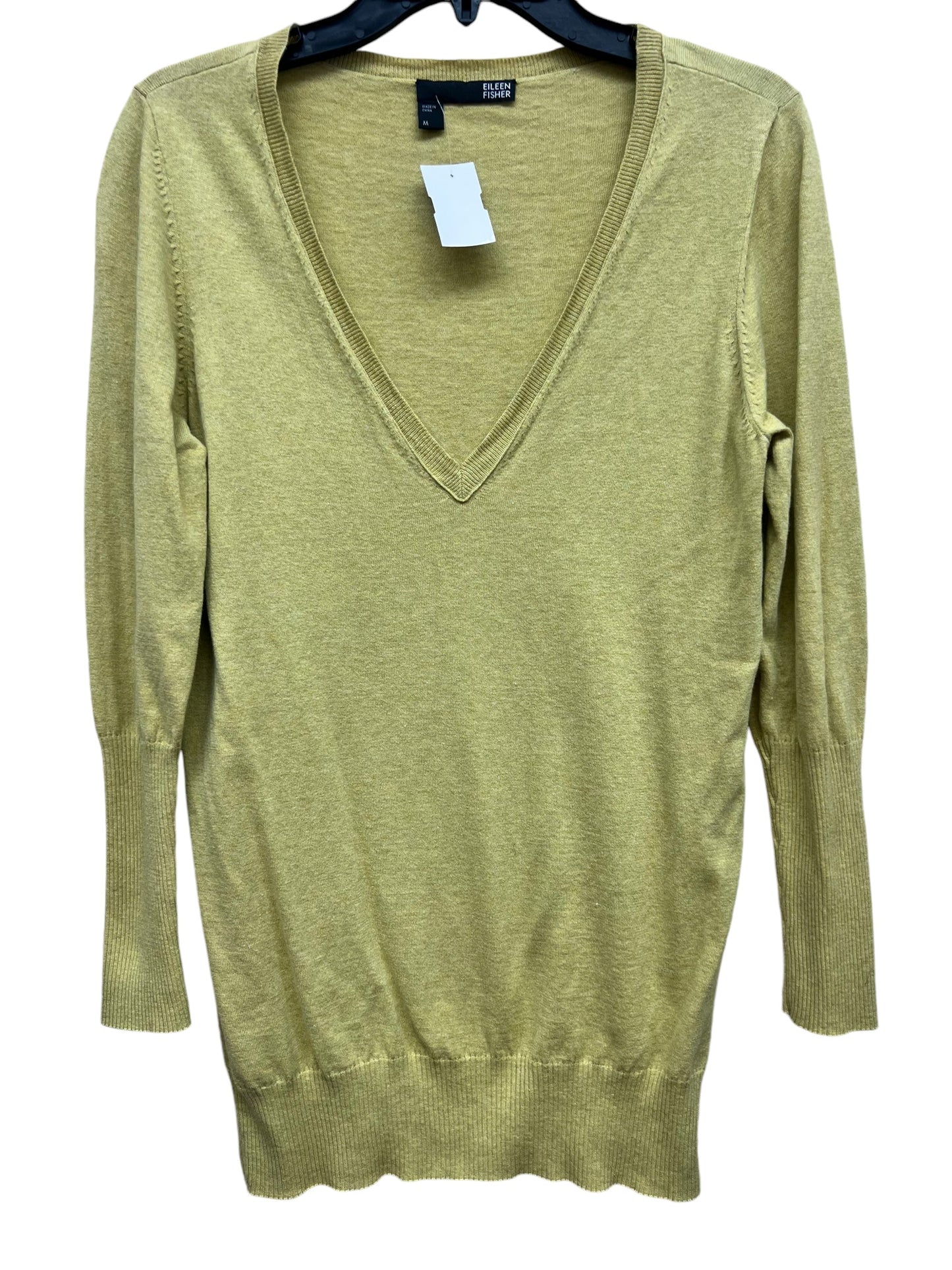 Top Long Sleeve By Eileen Fisher In Yellow, Size: M