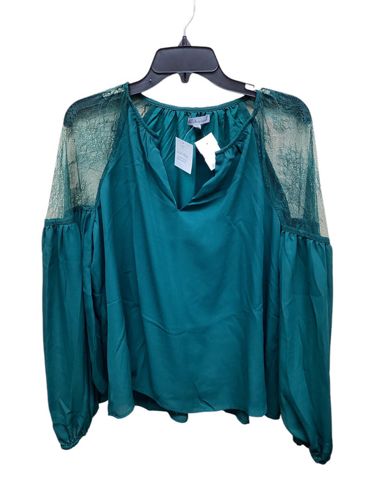 Top Long Sleeve By Wishlist In Green, Size: L