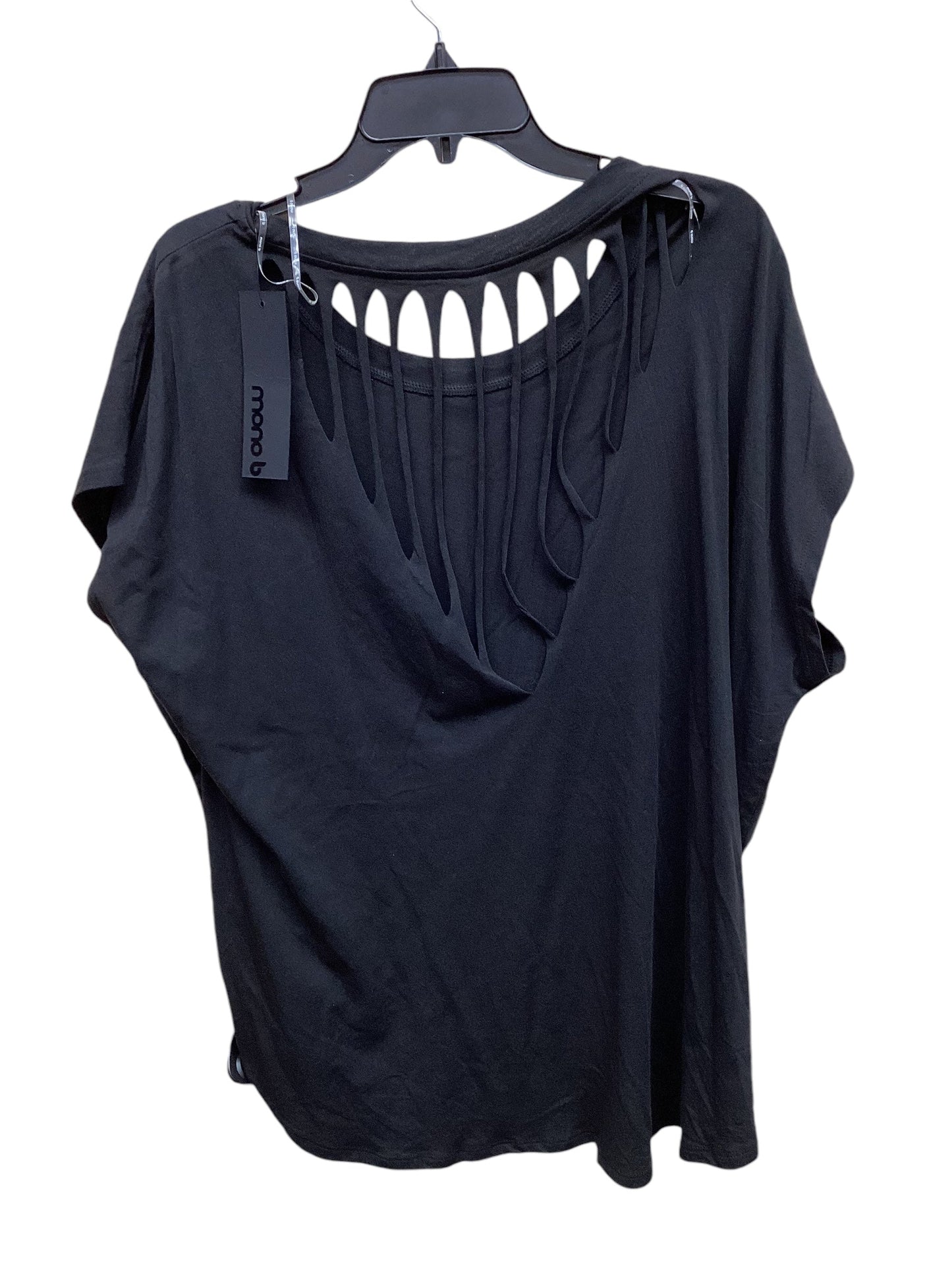 Top Short Sleeve By Mono B In Black, Size: 2x