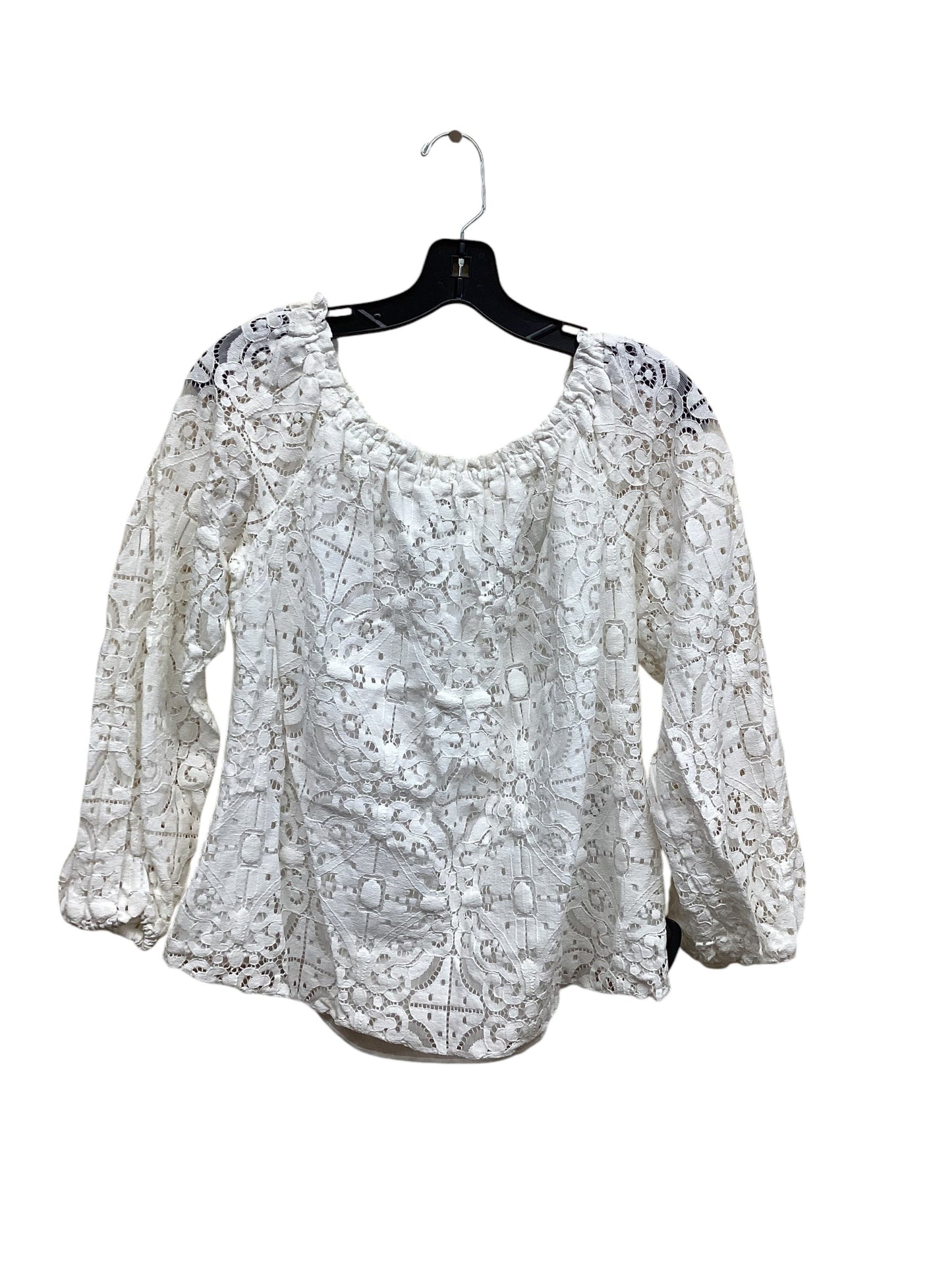 Top Long Sleeve By White House Black Market In White, Size: L