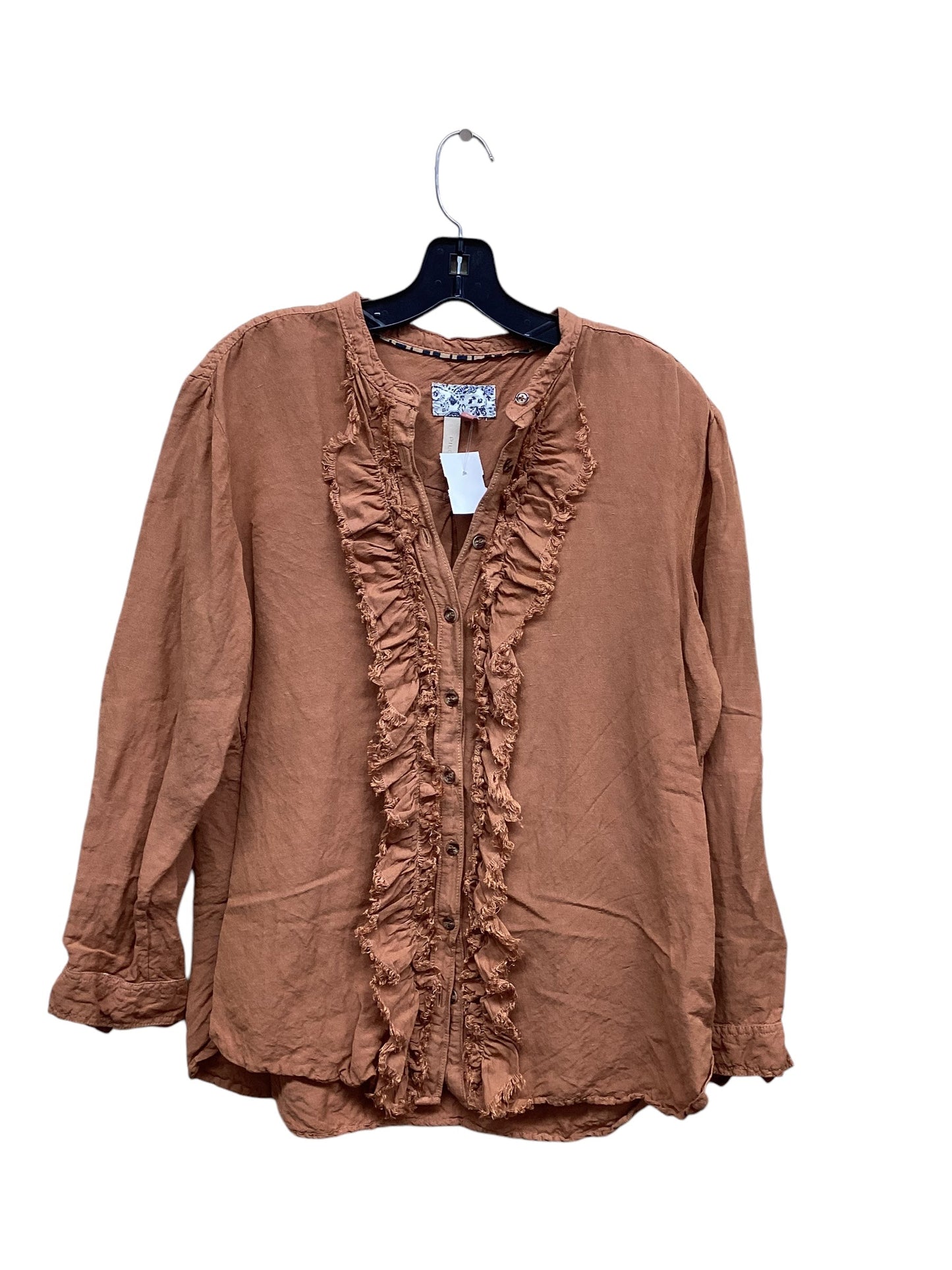 Top Long Sleeve By Pilcro In Orange, Size: L