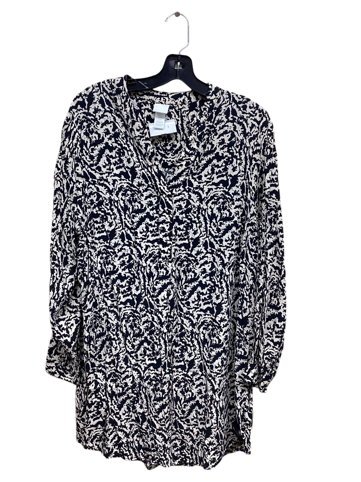 Top Long Sleeve By H&m In Black & Cream, Size: M