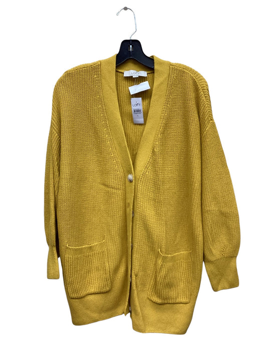 Sweater Cardigan By Loft In Yellow, Size: Xl