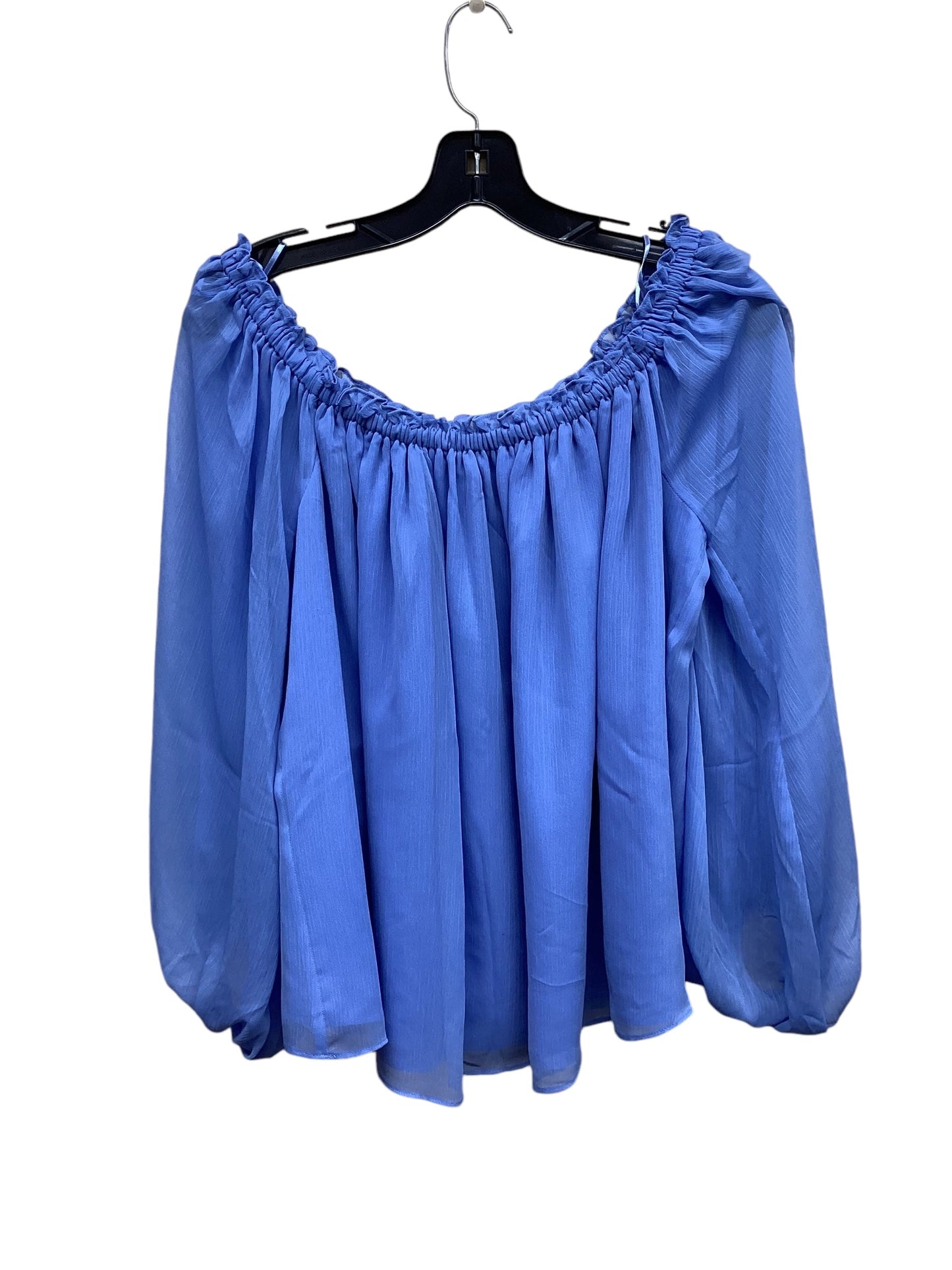 Top Long Sleeve By Inc In Blue, Size: L