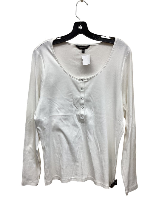 Top Long Sleeve By Banana Republic In White, Size: Xxl