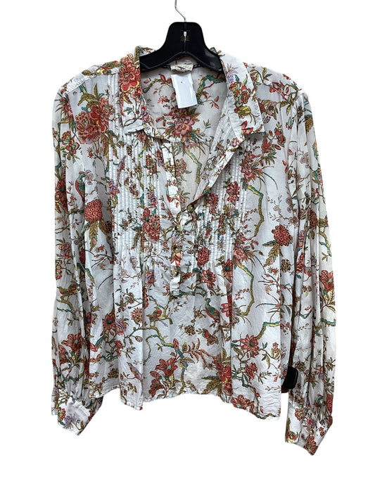 Top Long Sleeve By Pilcro In Floral Print, Size: L